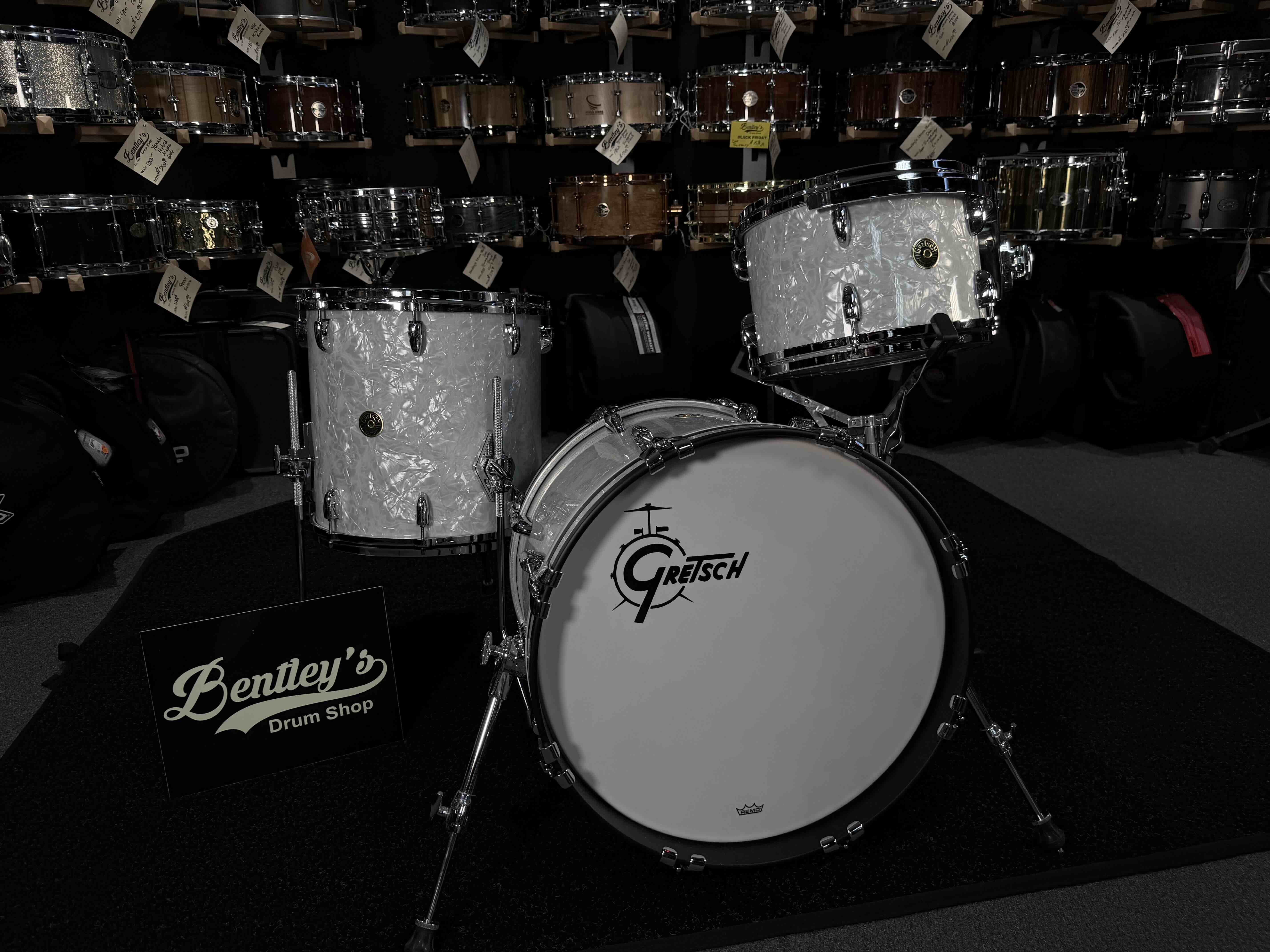 Gretsch USA Custom 3-Piece 12/14/18 Bop Drum Kit Set in 60's Marine Pearl Nitron